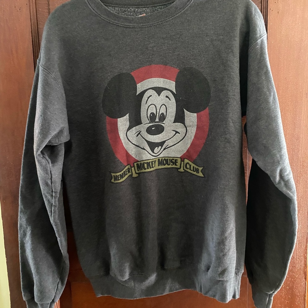 Disney Mickey Mouse Club Gray Crewneck Sweater
